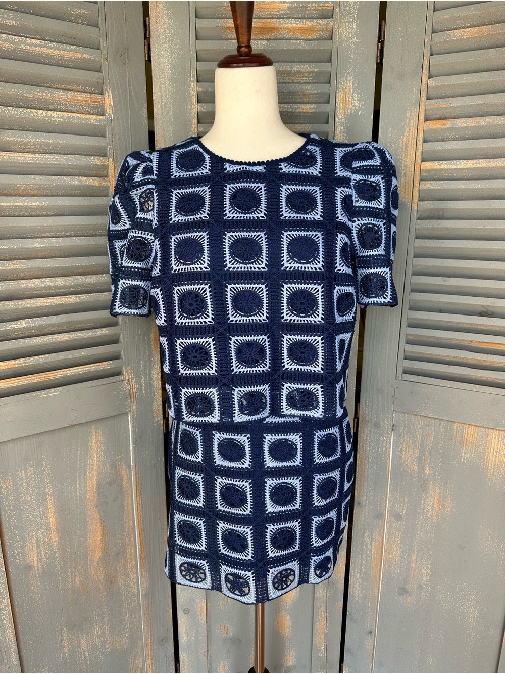 Hyacinth House Tuckernuck Geometric Two Piece Skirt Set Sz L - Picture 2 of 16